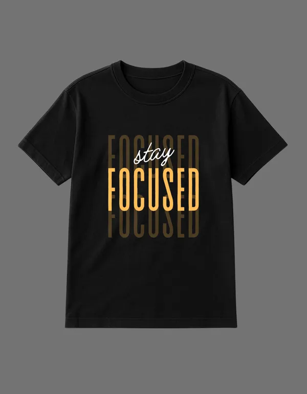 Black_Stay_Focused_Printed__Regular_Fit_T-Shirt_|_For_Unisex