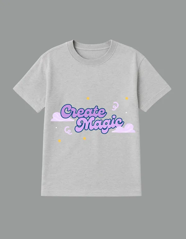 Grey_Create_Magic_Printed__Regular_Fit_T-Shirt_|_For_Unisex
