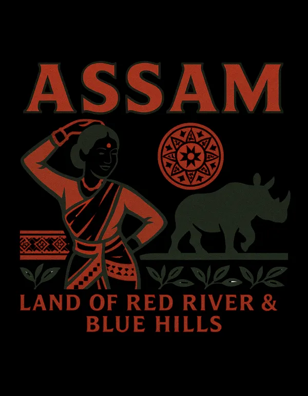 Black_Assam_Printed_Cotton_Oversized_Fit_T-Shirt_|_For_Men