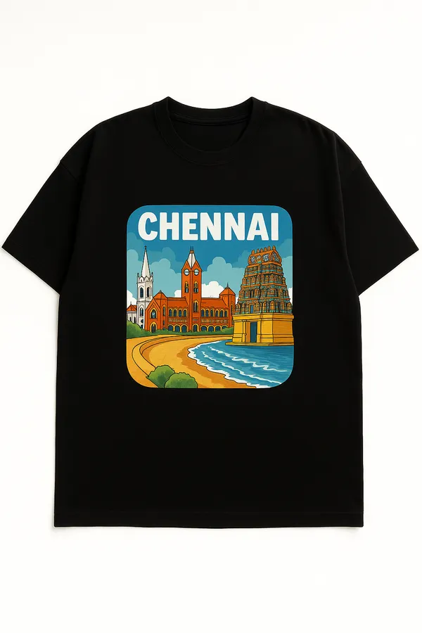 Black_Gujarat_Printed_Cotton_Oversized_Fit_T-Shirt_|_For_Men