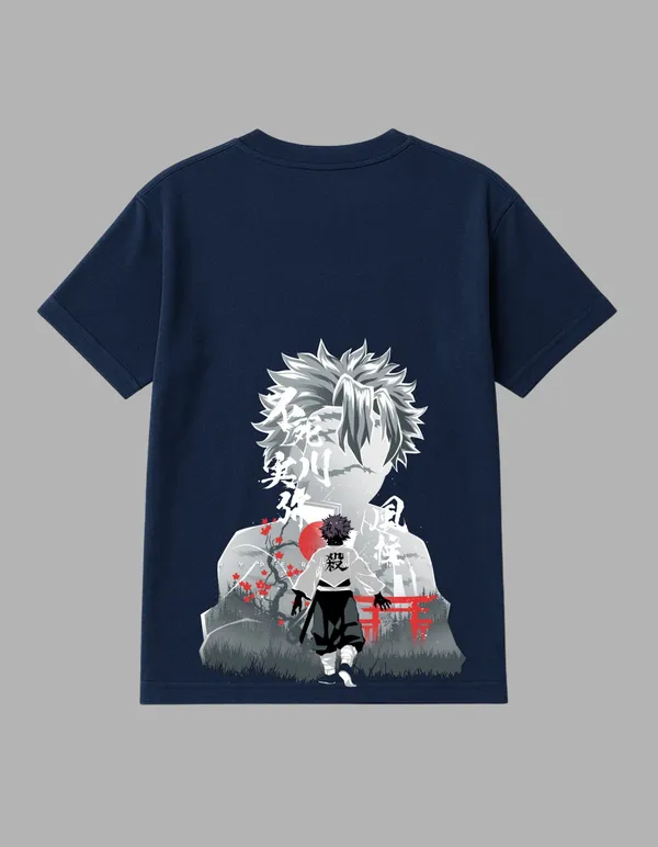Navy_Blue_Sanemi_Printed__Regular_Fit_T-Shirt_|_For_Unisex