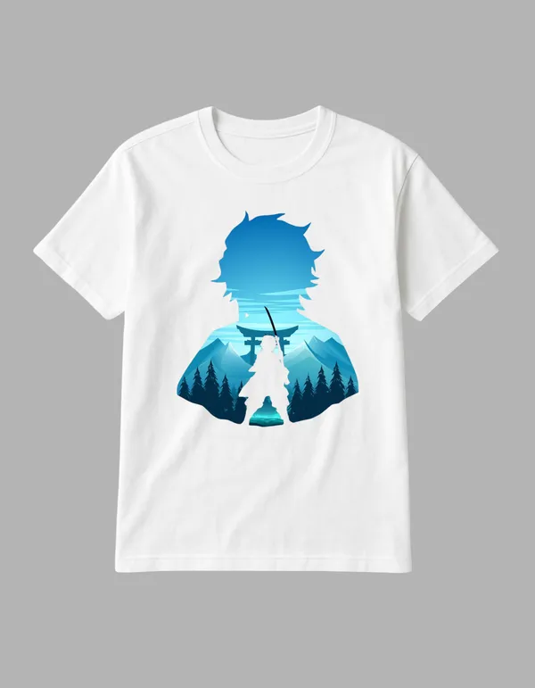White_Tanjiro_Kamado_Printed__Regular_Fit_T-Shirt_|_For_Unisex