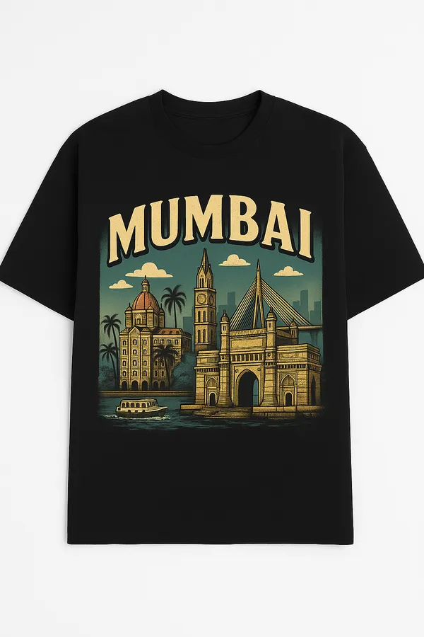 Black_Mumbai_City_Printed_Cotton_Regular_Fit_T-Shirt_|_For_Men