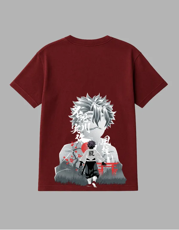 Maroon_Sanemi_Printed__Regular_Fit_T-Shirt_|_For_Unisex