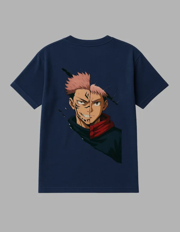 Navy_Blue_Itadori_X_Sukuna_Printed__Regular_Fit_T-Shirt_|_For_Unisex