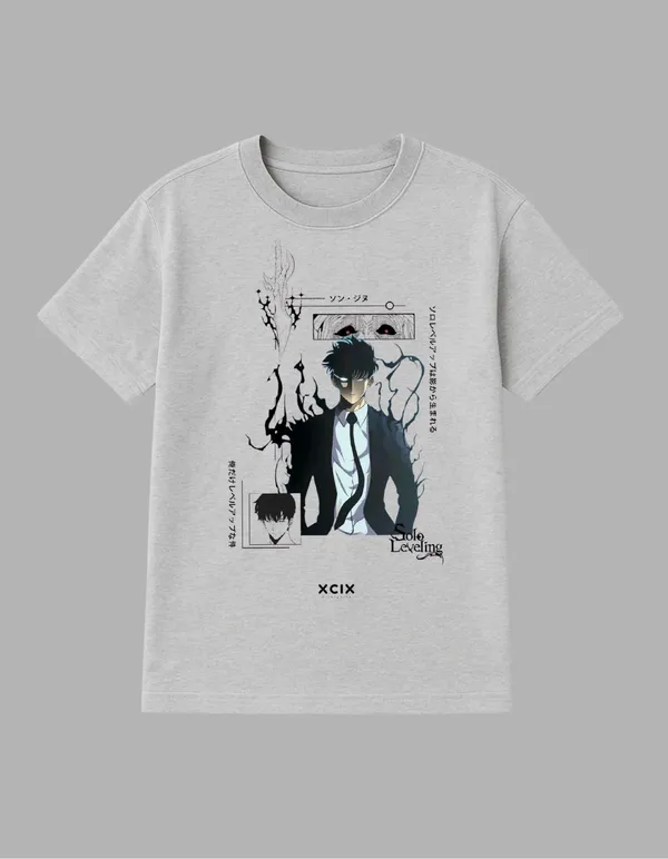 Grey_Solo_Levelling_Printed__Regular_Fit_T-Shirt_|_For_Unisex