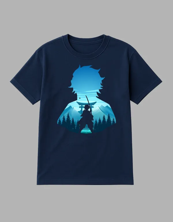 Navy_Blue_Tanjiro_Kamado_Printed__Regular_Fit_T-Shirt_|_For_Unisex
