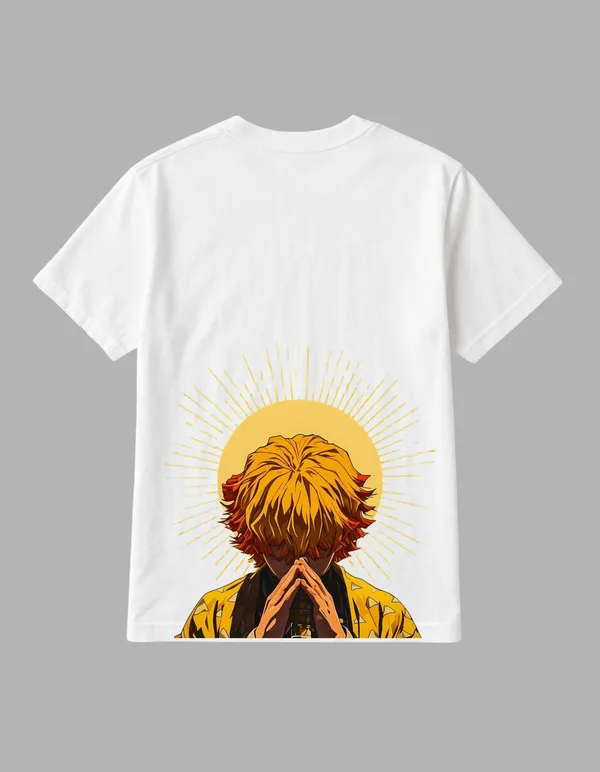 White_Zenitsu_Printed__Regular_Fit_T-Shirt_|_For_Unisex