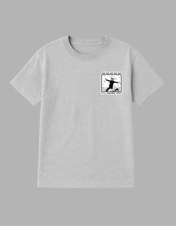 Grey_Satoru_Gojo_Printed__Regular_Fit_T-Shirt_|_For_Unisex