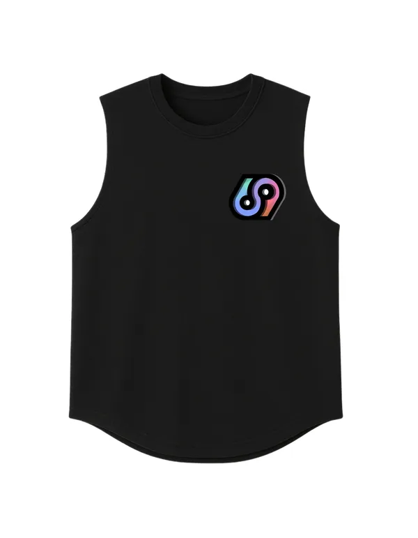 Black_Karnataka_Printed_Cotton__Regular_Fit_Sleeveless_T-Shirt_|_For_Men