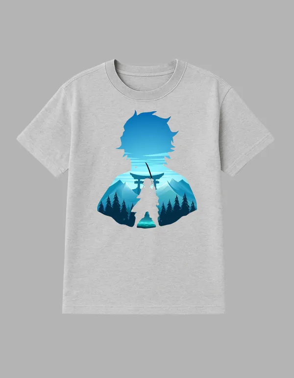 Grey_Tanjiro_Kamado_Printed__Regular_Fit_T-Shirt_|_For_Unisex