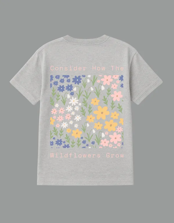 Grey_Wild_Flower_Printed__Regular_Fit_T-Shirt_|_For_Unisex