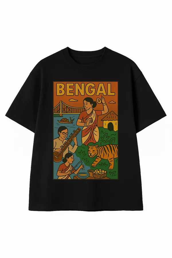 Black_Bengal_Printed_Cotton_Oversized_Fit_T-Shirt_|_For_Men