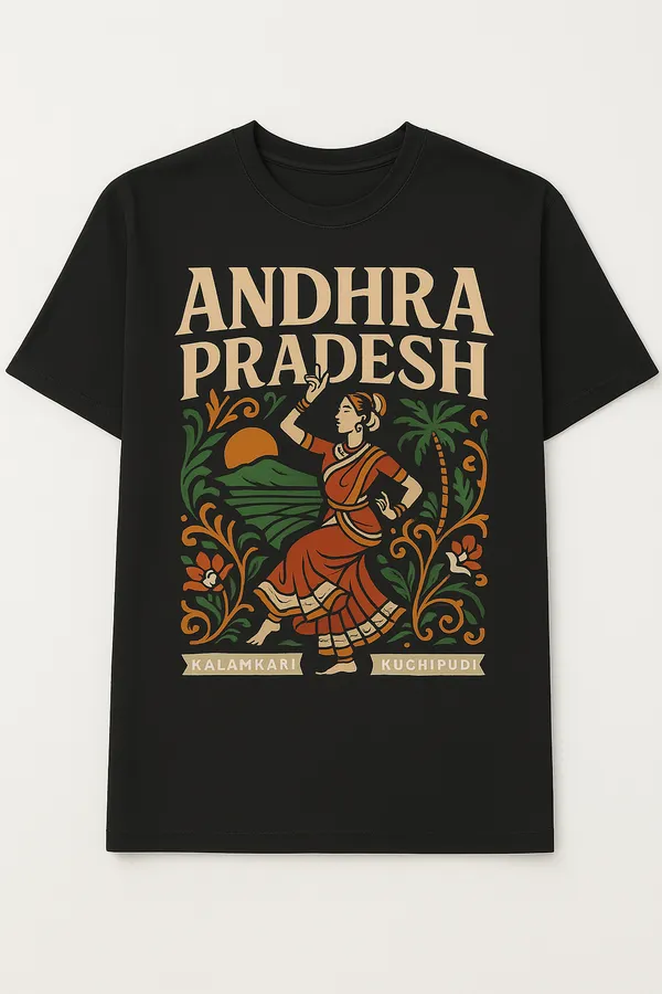 Black_Andhra_Pradesh_Printed_Cotton_Regular_Fit_T-Shirt_|_For_Men