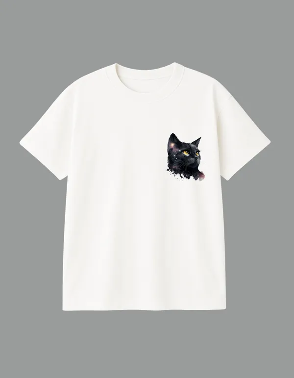 White_Universal_Cat_Printed__Regular_Fit_T-Shirt_|_For_Unisex