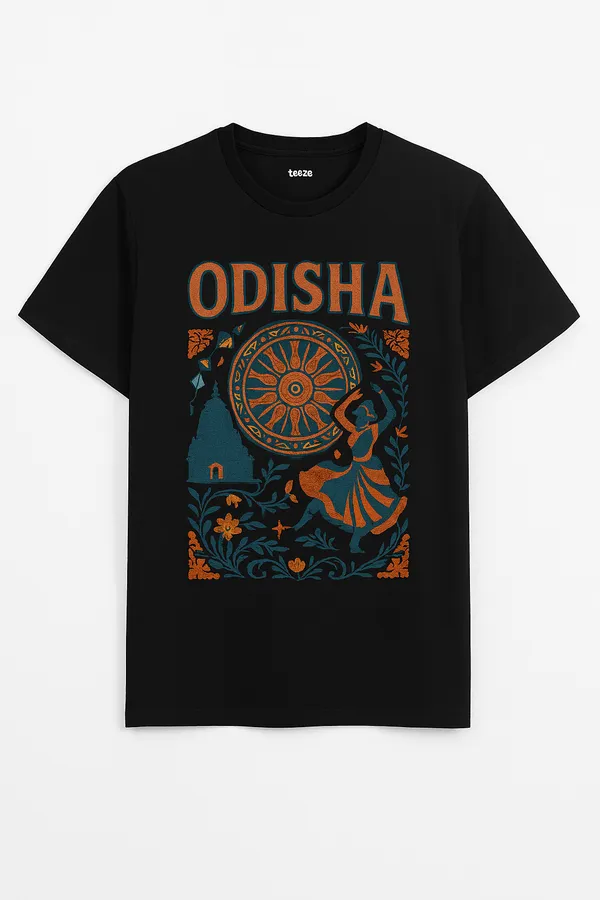 Black_Odisha_Printed_Cotton_Oversized_Fit_T-Shirt_|_For_Men