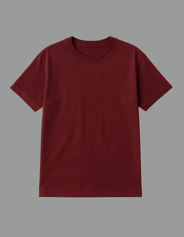 Maroon_Wild_Flower_Printed__Regular_Fit_T-Shirt_|_For_Unisex