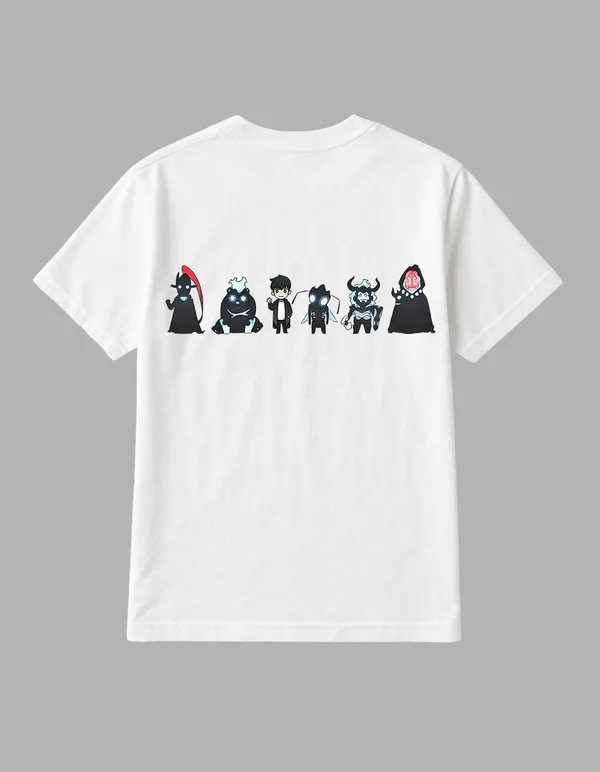 White_Solo_Levelling_Printed__Regular_Fit_T-Shirt_|_For_Unisex