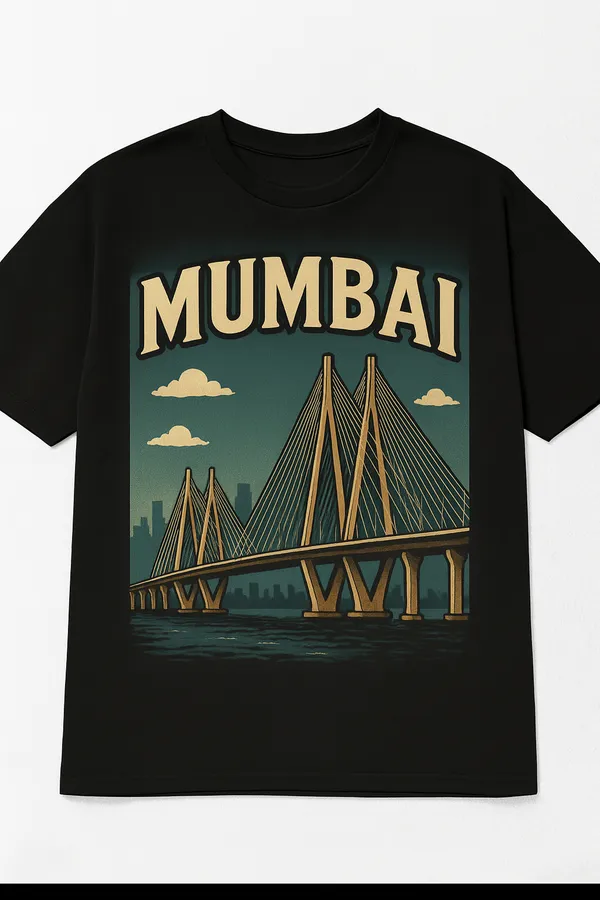 Black_Mumbai_Sea_Face_Printed_Cotton_Oversized_Fit_T-Shirt_|_For_Men