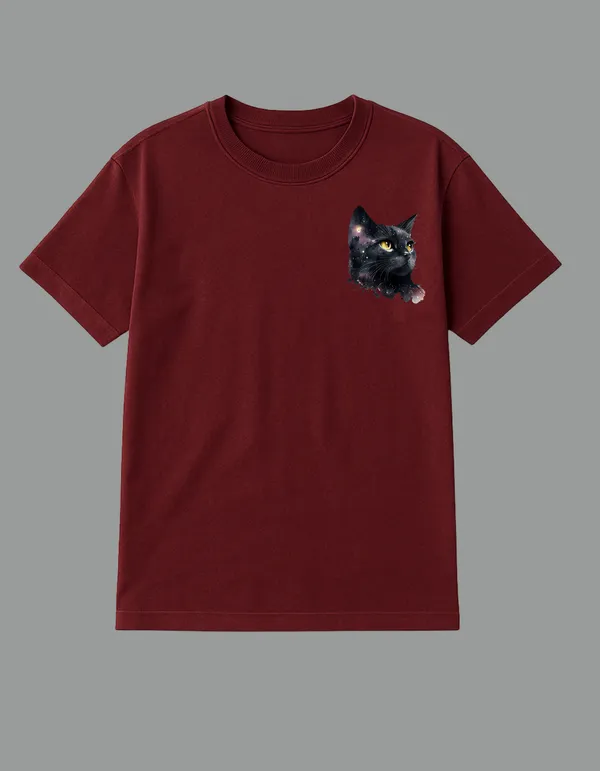 Maroon_Universal_Cat_Printed__Regular_Fit_T-Shirt_|_For_Unisex