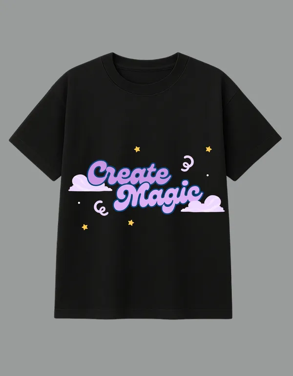 Black_Create_Magic_Printed__Regular_Fit_T-Shirt_|_For_Unisex