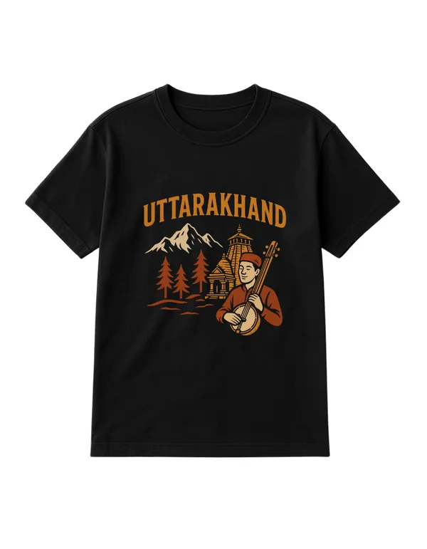 Black_Uttarakhand_Printed_Cotton_Regular_Fit_T-Shirt_|_For_Men
