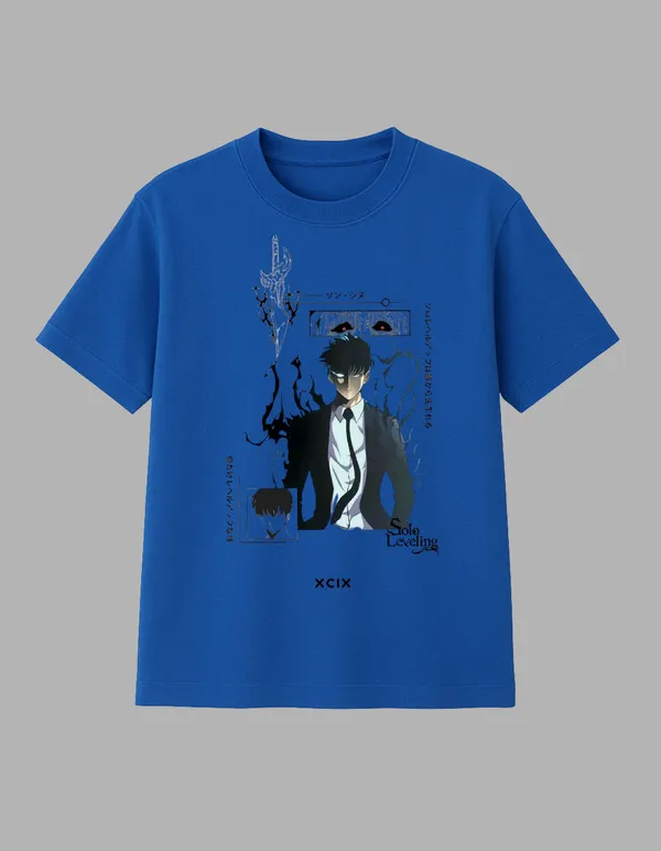 Royal_Blue_Solo_Levelling_Printed__Regular_Fit_T-Shirt_|_For_Unisex