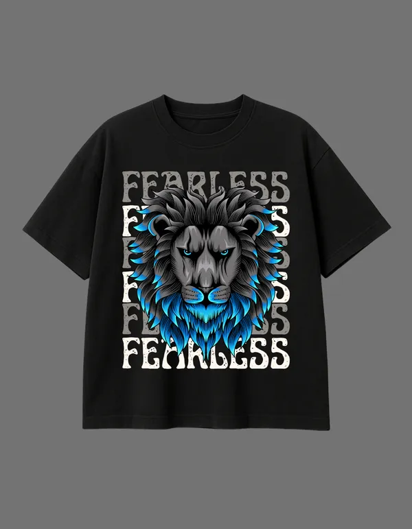 Black_Fearless_Printed__Regular_Fit_T-Shirt_|_For_Unisex