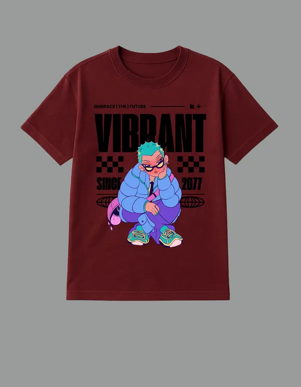 Maroon_Bihar_Printed__Regular_Fit_T-Shirt_|_For_Unisex