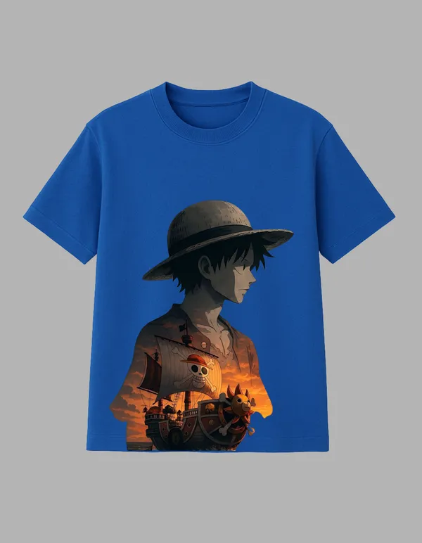 Royal_Blue_Luffy_X_Sunny_Printed__Regular_Fit_T-Shirt_|_For_Unisex