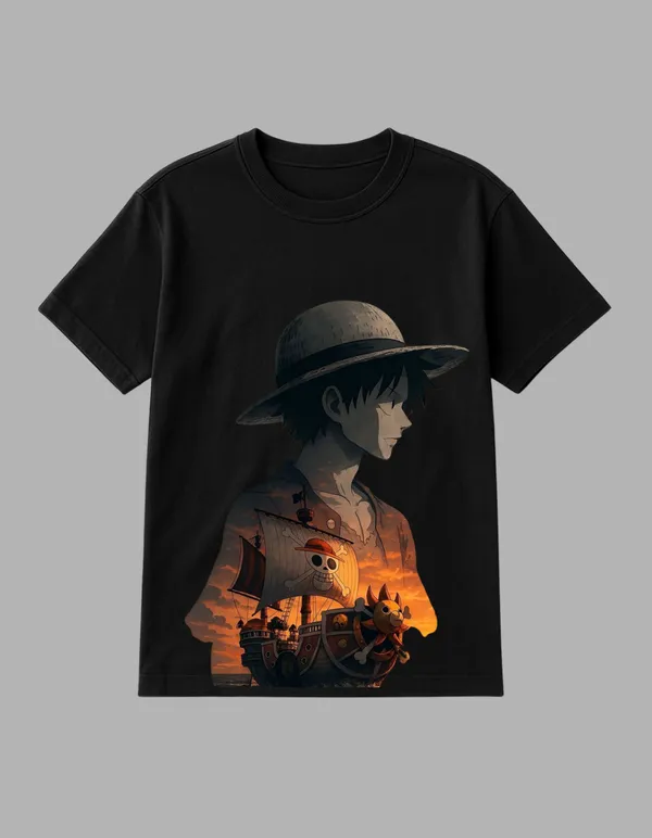 Black_Luffy_X_Sunny_Printed__Regular_Fit_T-Shirt_|_For_Unisex