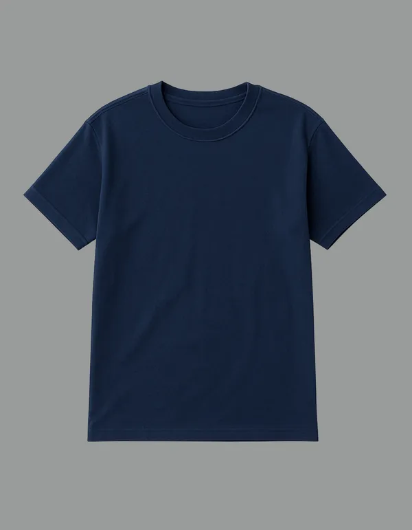 Navy_Blue_Wild_Flower_Printed__Regular_Fit_T-Shirt_|_For_Unisex