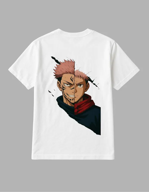 White_Itadori_X_Sukuna_Printed__Regular_Fit_T-Shirt_|_For_Unisex