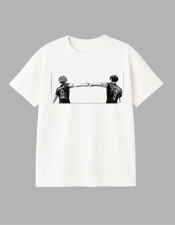 White_Hinata_X_Kageyama_Printed__Oversized_Fit_T-Shirt_|_For_Unisex