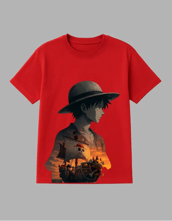 Red_Luffy_X_Sunny_Printed__Regular_Fit_T-Shirt_|_For_Unisex