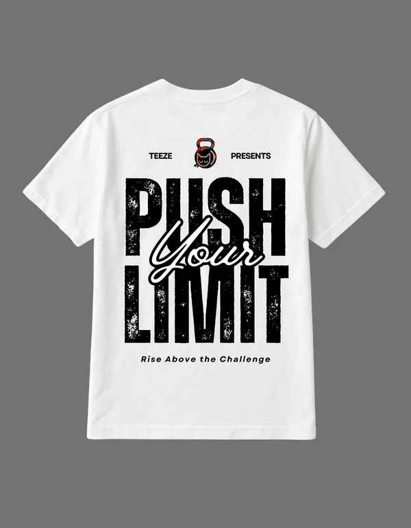 White_Push_Your_Limits_Printed__Regular_Fit_T-Shirt_|_For_Unisex