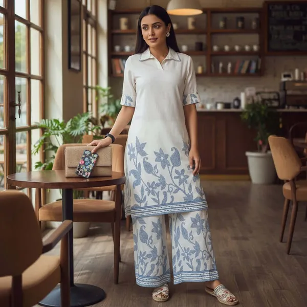 Ivory_Blue_Floral_Cotton_Flex_Co_Ord_Set
