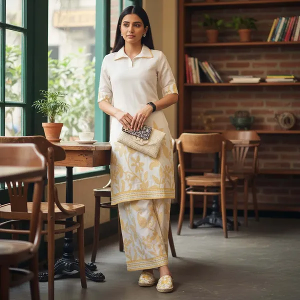 Ivory_Gold_Floral_Cotton_Flex_Co_Ord_Set