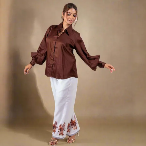 Brown_&_White_Premium_Glamorous_Satin_Co-Ord_Set_For_Women