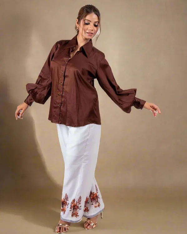 Brown_&_White_Premium_Glamorous_Satin_Co-Ord_Set_For_Women