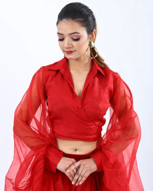 Red_Premium_Glamorous_Satin_Fusion_For_Women