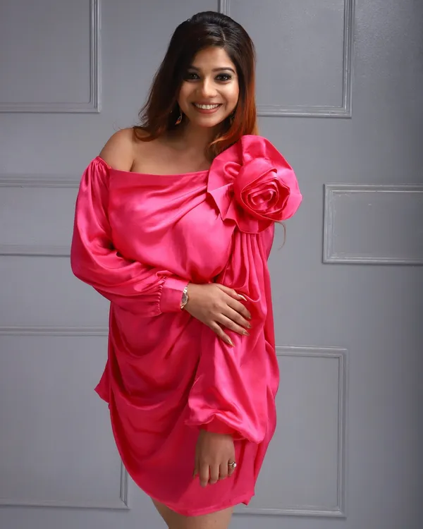 Pink_Premium_Glamorous_Satin_Dress_For_Women