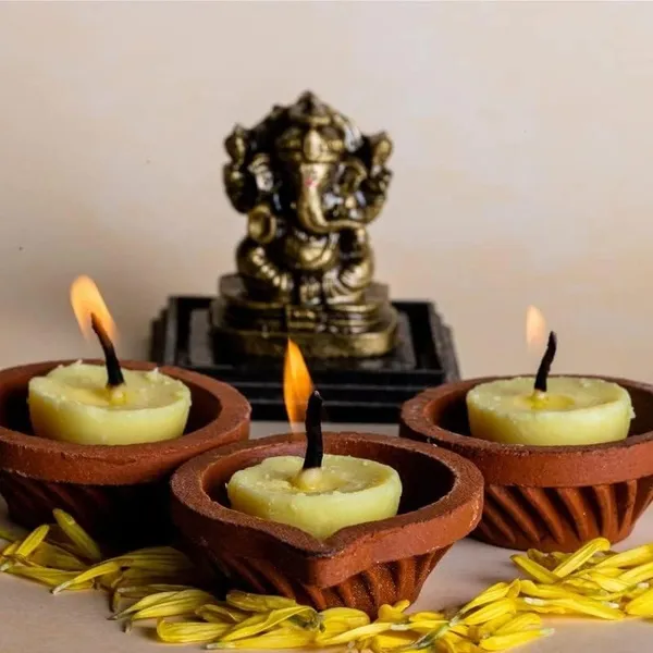 Iisc_Certified_Cow_Ghee_Diya_Wicks_30_Pieces_60Min_Burning_Time_Wax_Free_Cow_Ghee_Diya_Batti_For_Puja_30_Pieces_Pack_Of_1