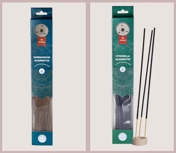Combo_Of_Swaha_Swaha_Citronella_Agarbatti_&Swaha_Sandlwood_Agarbatti_(Citronella_Agarbatti_35_Pieces_Sandalwood_Agarbatti_35_Pieces)