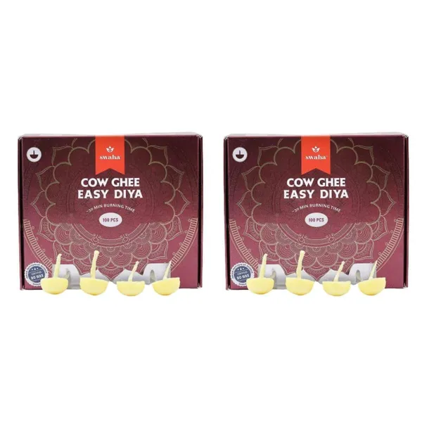 Iisc_Certified_Premium_Cow_Ghee_Diya_Batti_100_Pieces_30Min_Burning_Time_Wax_Free_Cow_Ghee_Diya_Batti_For_Puja_Pack_Of_2