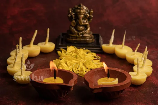Iisc_Certified_Premium_Cow_Ghee_Diya_100_Pieces_30Min_Burning_Time_Wax_Free_Cow_Ghee_Diya_Batti_Pack_Of_1