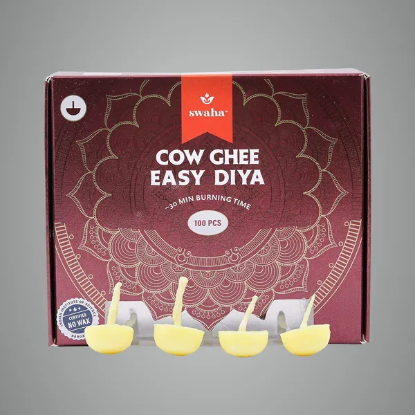 Iisc_Certified_Premium_Cow_Ghee_Diya_100_Pieces_30Min_Burning_Time_Wax_Free_Cow_Ghee_Diya_Batti_Pack_Of_1
