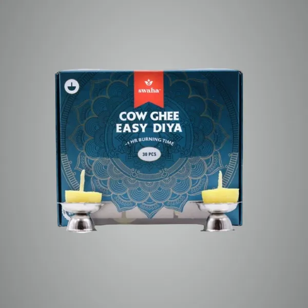Iisc_Certified_Cow_Ghee_Diya_Wicks_30_Pieces_60Min_Burning_Time_Wax_Free_Cow_Ghee_Diya_Batti_For_Puja_30_Pieces_Pack_Of_1