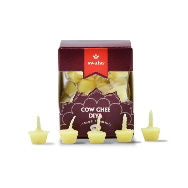 Combo_Of_Swaha_Pure_Ghee_Diya_7Min_Swaha_Floating_Wicks_&Swaha_Sindhoor_(Diya_Batti_30_Pieces_Floating_Wicks_50_Pieces_Sindhoor_50G)