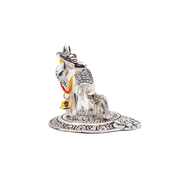 Cow_And_Calf_Kamdhenu_Cow_Statue_Silver_Color_Sacared_Animal_Idols_Pooja_And_Decorations